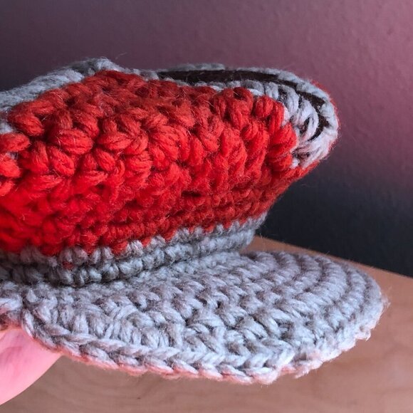 Vintage Knitali Crochet Wool Leather Newsboy Cap - Made in Italy - Picture 4 of 8